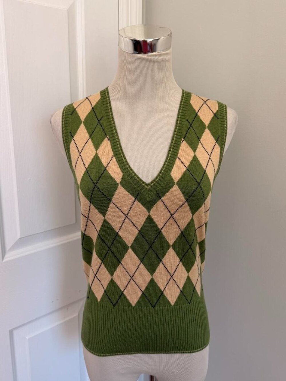 Y2K GREEN‎ THE LIMITED ARGYLE SWEATER VEST